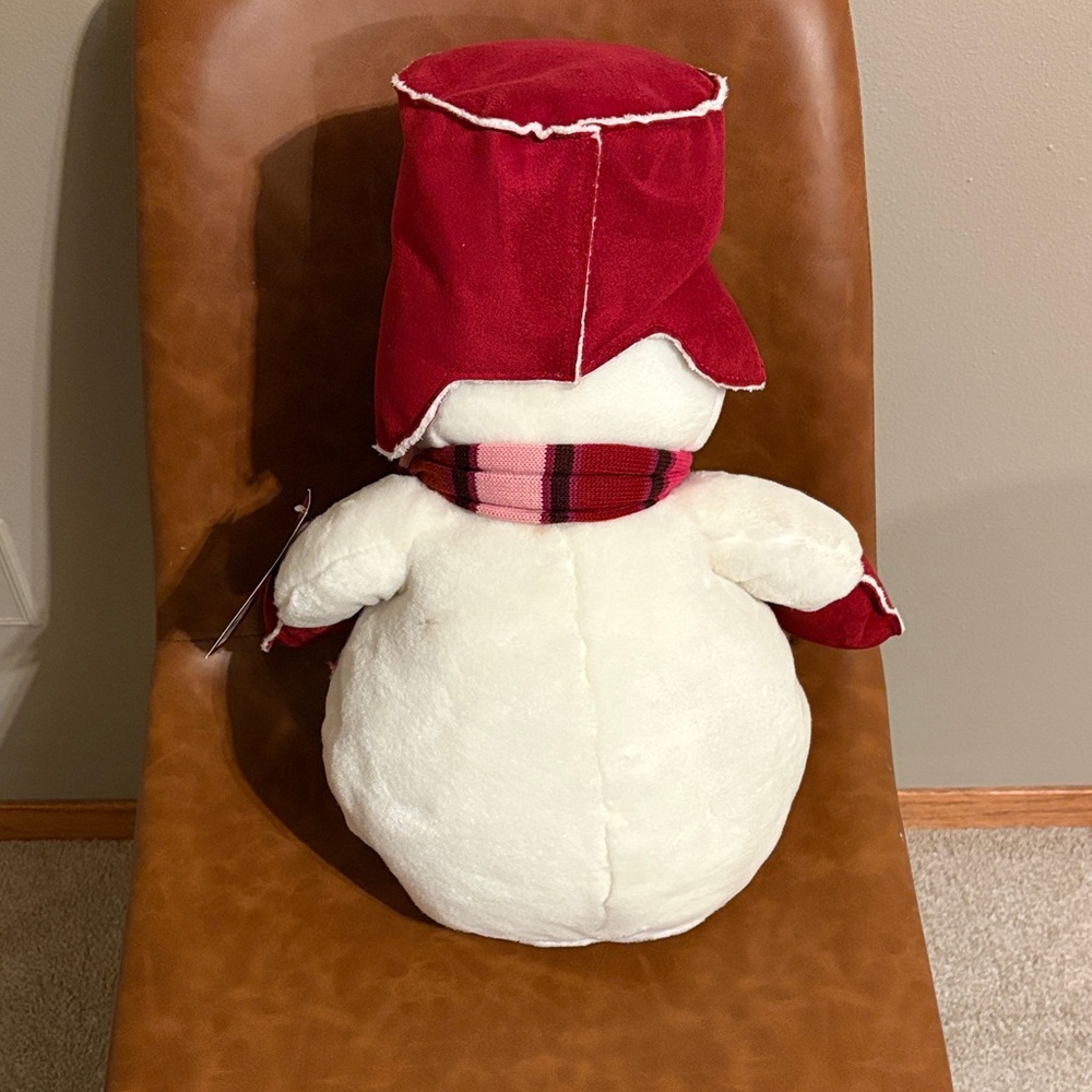 Snowden 2004 Snowman Plush with Red Accents - Picture 2 of 3